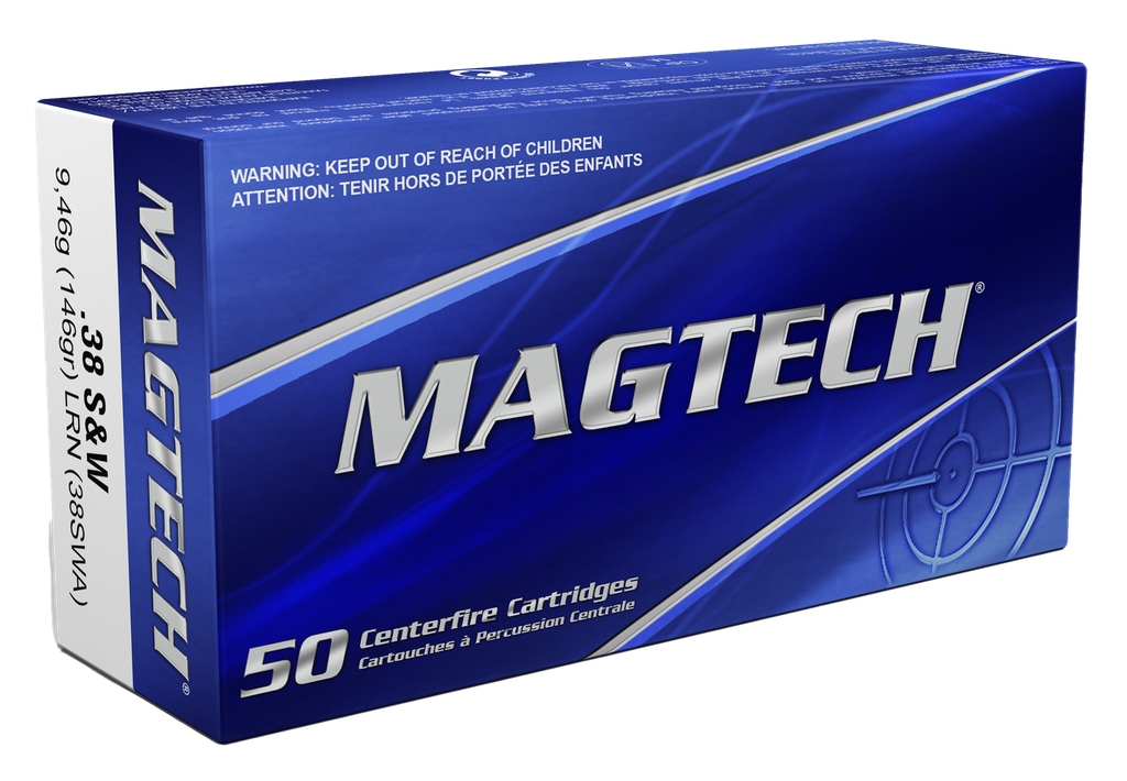 MAGTECH 38SWA RANGE/TRAINING 38 S&W 146 GRAIN LEAD ROUND NOSE 50 RNDS