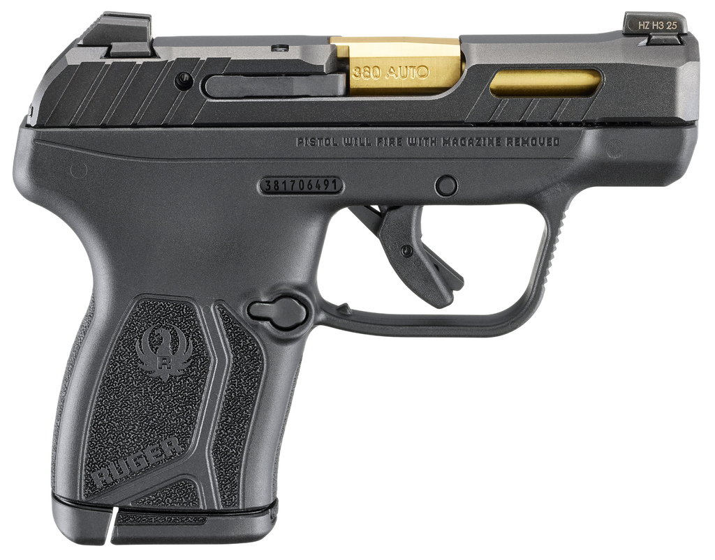 RUGER 13766 LCP MAX COMPACT FRAME 380 ACP 10+1 2.80" BLACK / GOLD