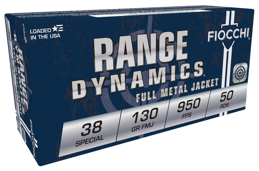 FIOCCHI 38A RANGE DYNAMICS 38 SPECIAL 130 GRAIN FMJ 50 RNDS