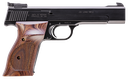 SMITH & WESSON 130511 MODEL 41 22 LR 10+1, 5.50" BLUED BUTTON RIFLED STEEL BARREL, SERRATED SLIDE & FRAME, CHECKERED WOOD TARGET GRIP