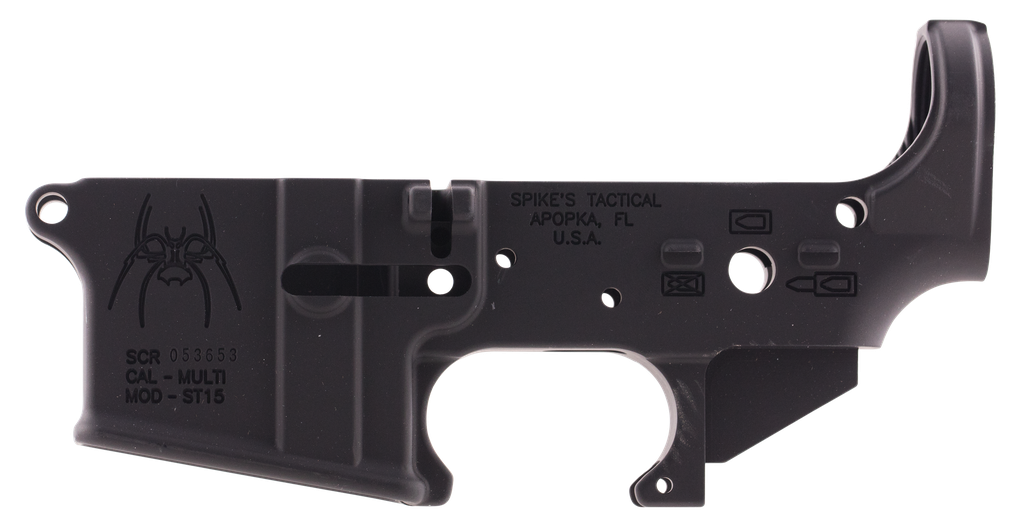 SPIKES STLS019 SPIDER STRIPPED LOWER RECEIVER WITH BILLET MARKINGS MULTI-CALIBER