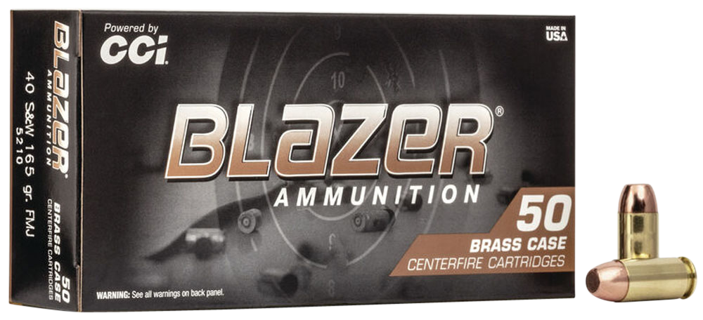 CCI 5210 BLAZER BRASS HANDGUN 40S&W 165 GRAIN FULL METAL JACKET 50 RNDS