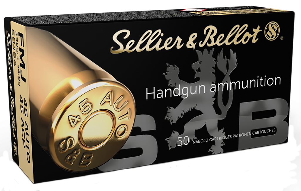 SELLIER & BELLOT SB45A HANDGUN 45 ACP 230 GRAIN FULL METAL JACKET 50 RNDS