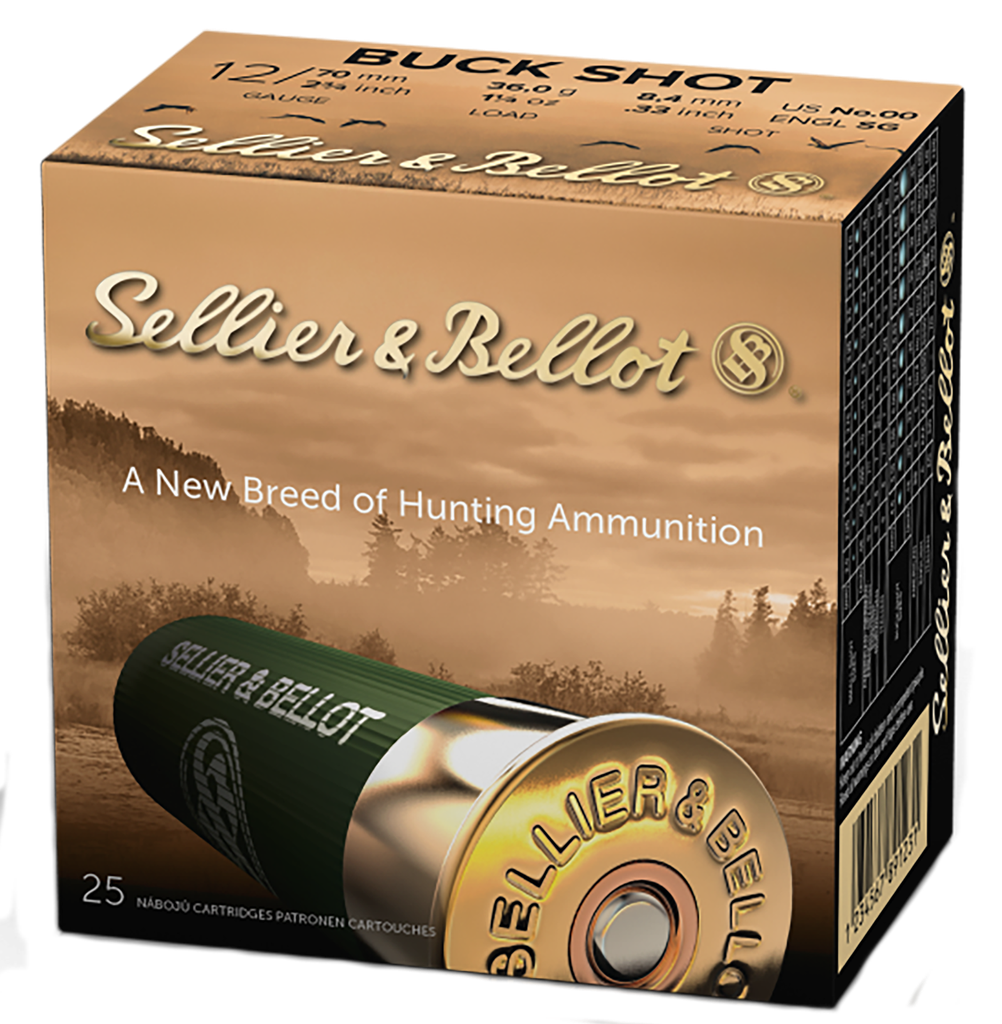 SELLIER & BELLOT SB12BSC 12 GA 2-3/4" 12 PELLETS 1 1/4 OZ 00 BUCK 25 RNDS