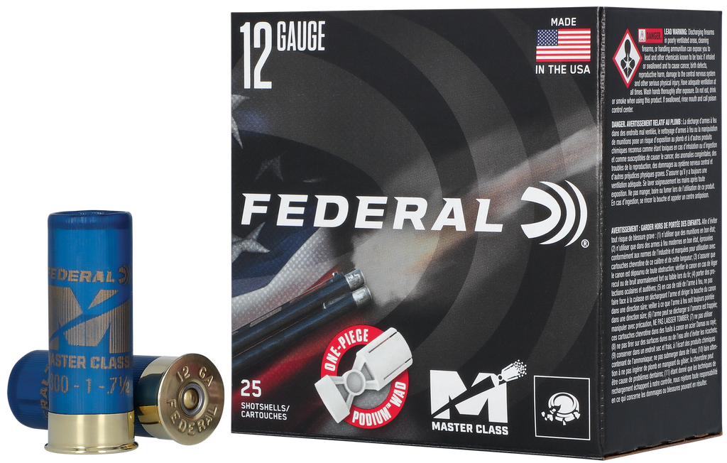 FEDERAL MC12H175 MASTER CLASS HIGH OVER ALL 12 GAUGE 2-3/4" 1  OZ 7.5 SHOT 25 RNDS
