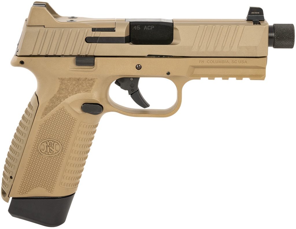 FN 66-101386 545 TACTICAL 45 ACP 10+1 4.71" THREADED BARREL FDE OPTIC CUT