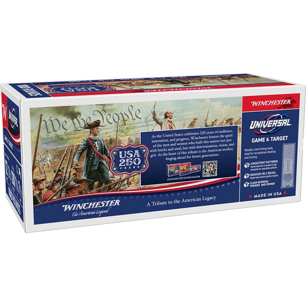 WINCHESTER U127 USA 250TH UNIVERSAL GAME & TARGET 12 GA 2-3/4" 100 RNDS
