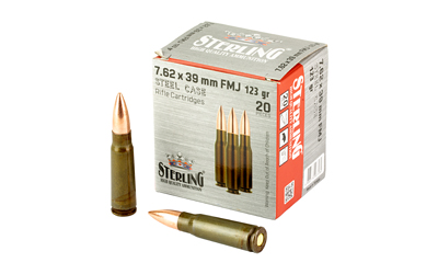 STERLING 8698779967284 7.62X39MM 123 GRAIN FULL METAL JACKET 20 RNDS