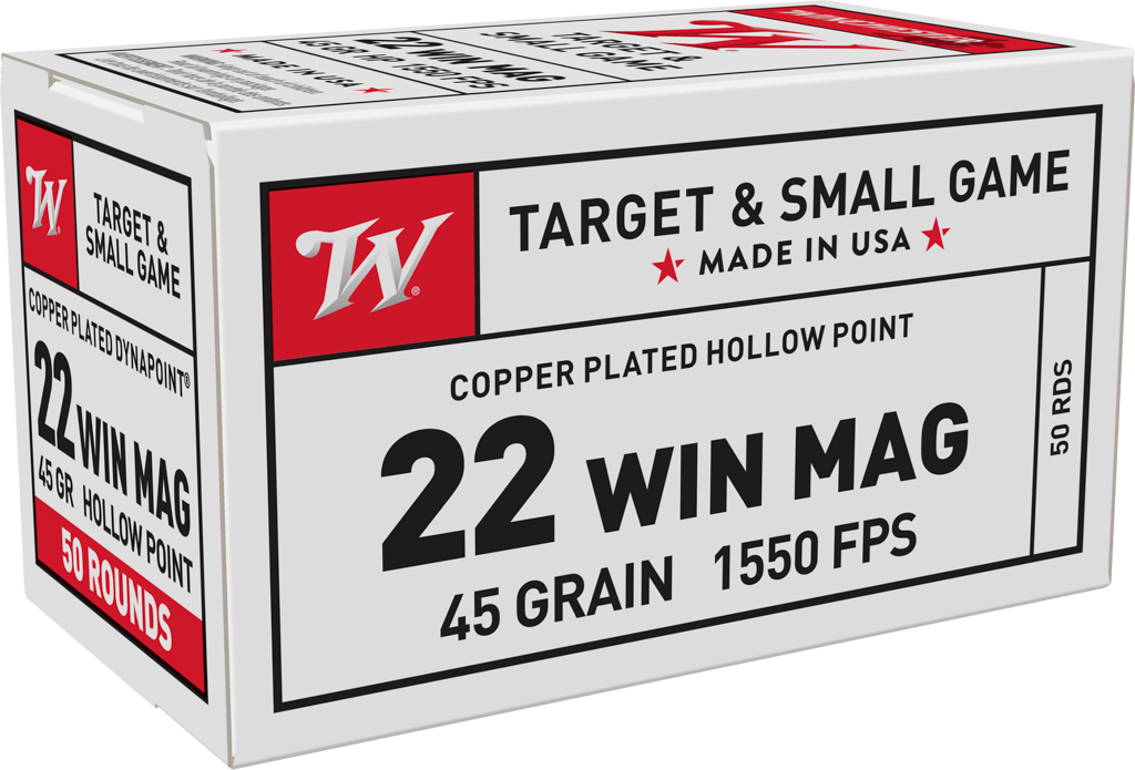 WINCHESTER USA22M USA DYNAPOINT 22 WMR 45 GRAIN COPPER PLATED HP 50 RNDS