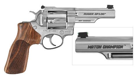 RUGER 1755 GP100 MATCH CHAMPION MEDIUM FRAME 357 MAG 6RD 4.20"