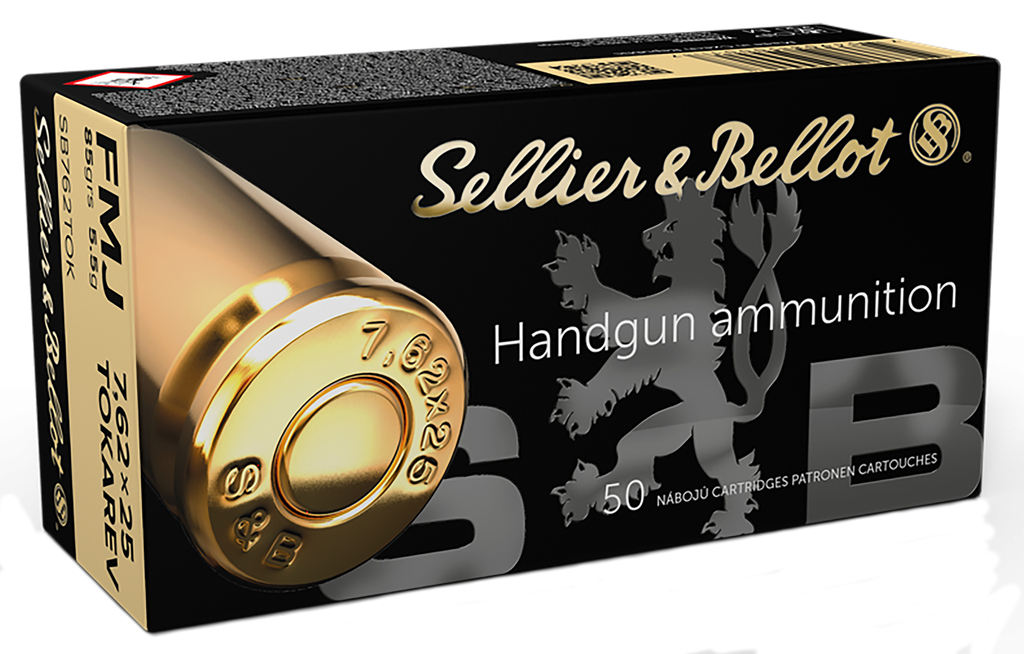 SELLIER & BELLOT 7.62X25 85 GRAIN FMJ 50 RNDS