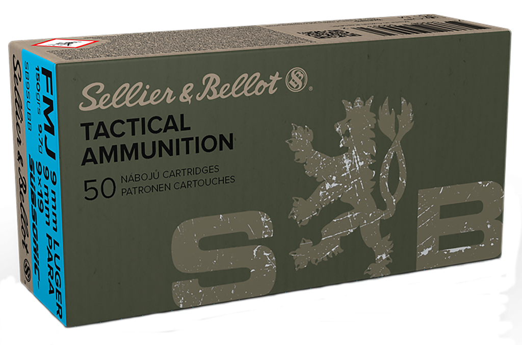 SELLIER & BELLOT SB9SUBB TARGET 9MM SUBSONIC 150 GRAIN FMJ 50 RNDS
