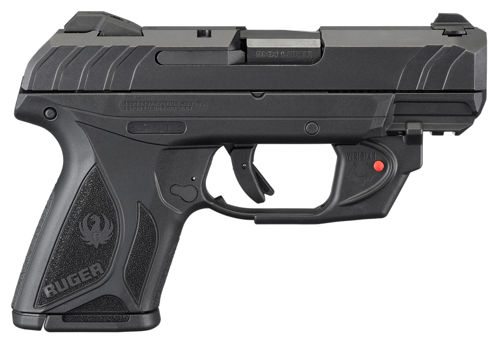 RUGER 3830 SECURITY-9 9MM 3.42" BBL COMPACT RED VIRIDIAN 10 RND
