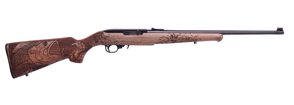 RUGER 31123 10/22 BASS 22 LR BL/WD 18.5" BBL LIPSEYS EXC