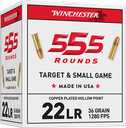 WINCHESTER 22LR555HP USA 250TH 22 LR 36 GR CPR HP 555 RNDS