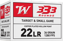 WINCHESTER 22LR333HP USA  22 LR 36 GR COPPER PLATED HP 333RNDS