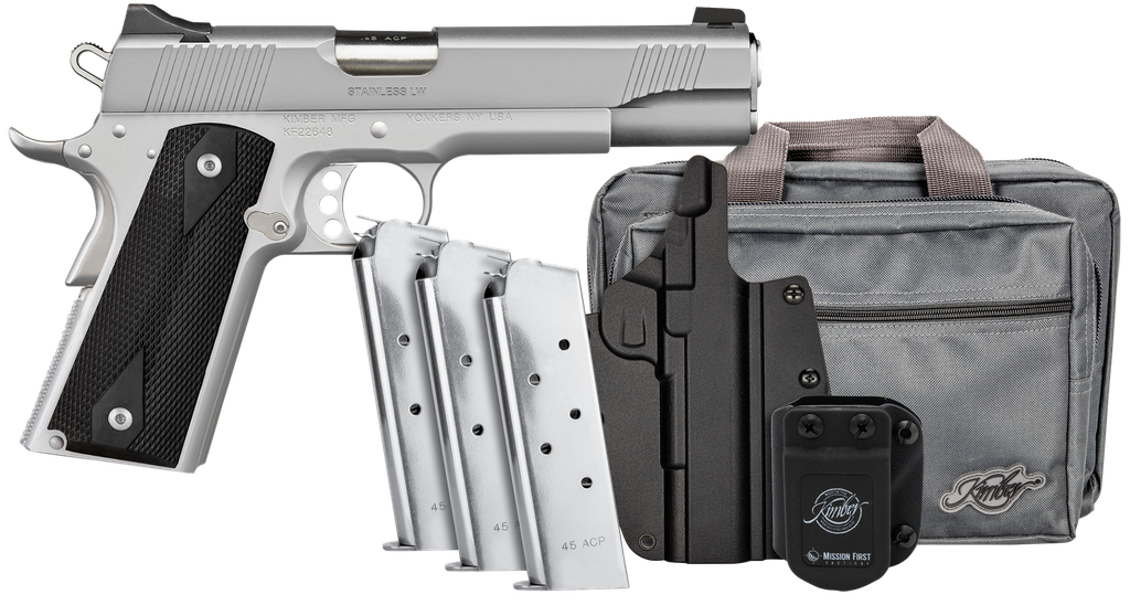 KIMBER 3700826 STAINLESS LW BUNDLE 45 ACP 5"