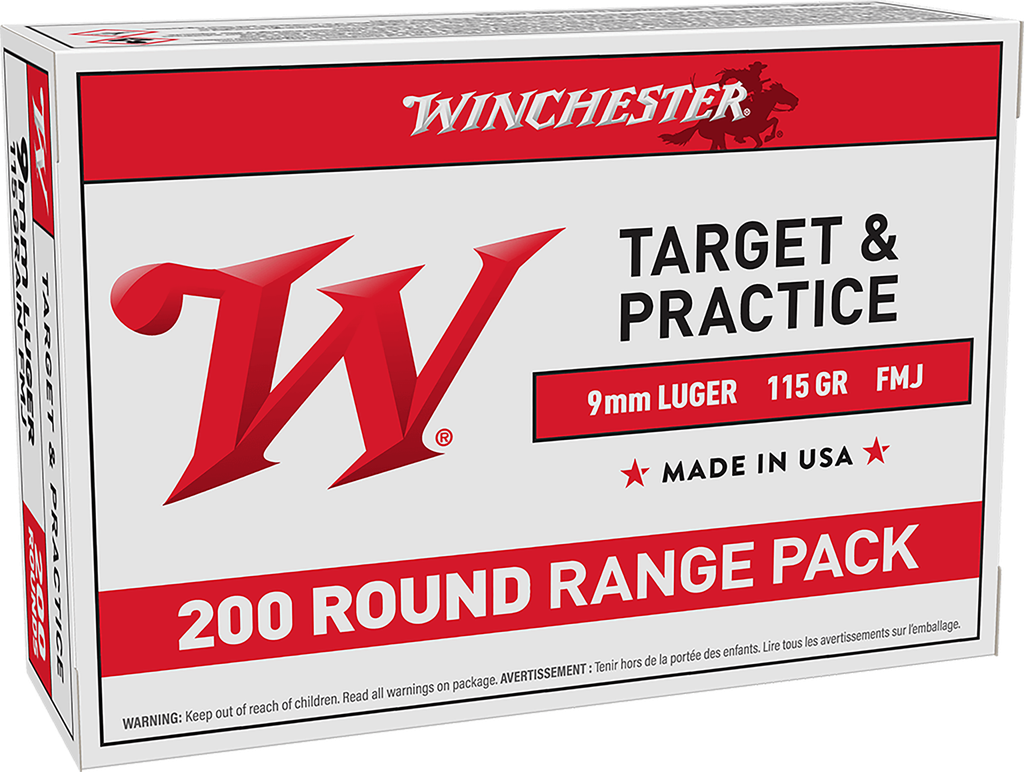 WINCHESTER USA9W USA 9MM 115 GRAIN FMJ 200 RNDS