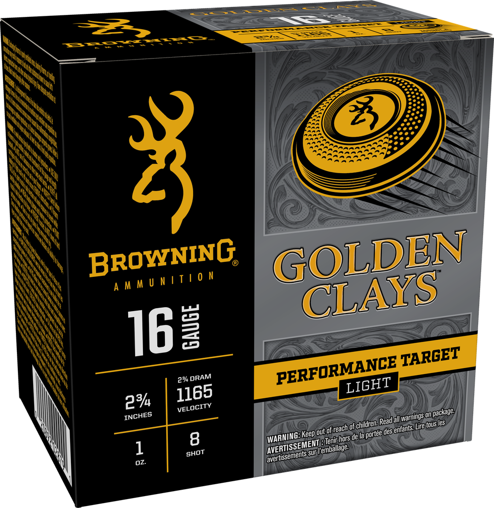 BROWNING BGC168 GOLDEN CLAYS 16 GA 2-3/4" 1 OZ #8 25 RNDS