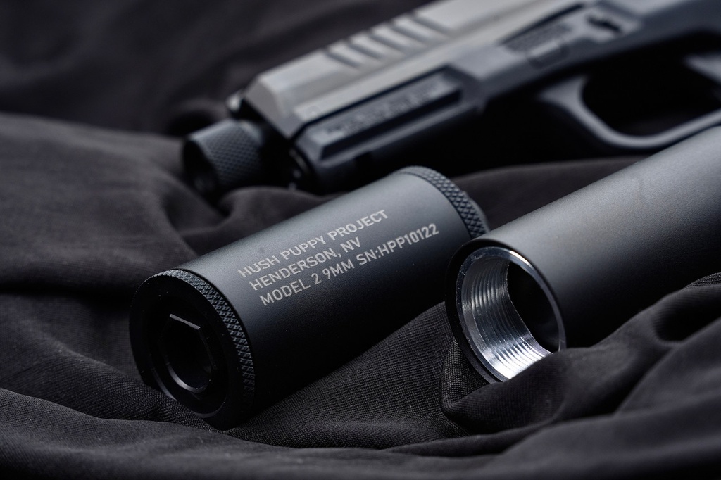 HUSH PUPPY PROJECT HPM2S9BK MODEL 2 9MM SILENCER 1/2X28 TPI BLACK
