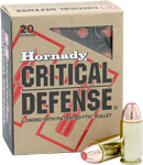 HORNADY 90923 CRITICAL DEFENSE 45 ACP+P 185 GR FTX 20 RNDS