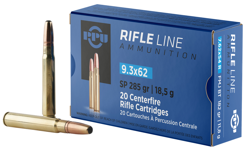 PPU PP9362 METRIC RIFLE 9.3MMX62 MAUSER 285 GR SOFT POINT 20 RNDS