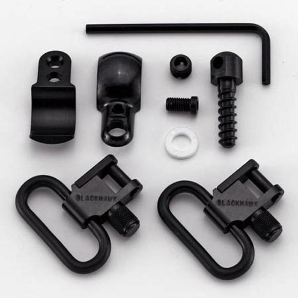 BLACKHAWK LOK-DOWN MAGNUM SPLIT BAND SWIVEL SET 1" BLUED STEEL 70SW05BK