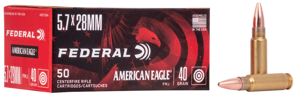 FEDERAL AE5728A AMERICAN EAGLE 5.7X28MM 40 GRAIN SPEER TMJ 50 RNDS  