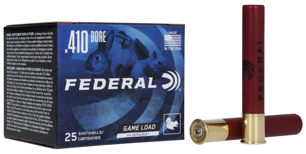 FEDERAL H4135 GAME-SHOK HIGH BRASS 410 GA 3" 11/16 OZ #5 SHOT 25 RNDS