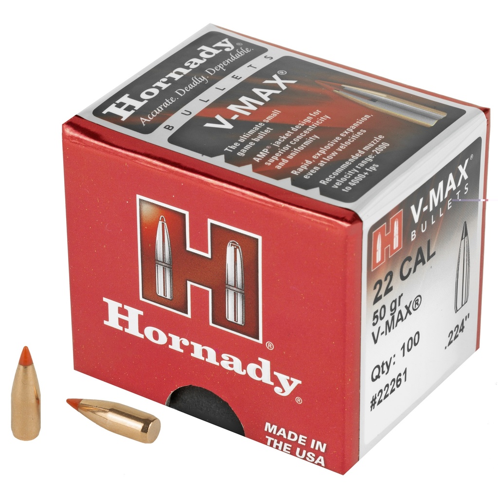 HORNADY V-MAX 22 CAL .224 50GR 100CT 22261