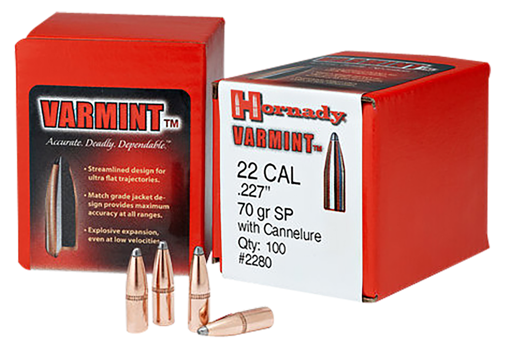 HORNADY 2245 TRADITIONAL VARMINT 22 CAL .224 50 GRAIN SPIRE POINT 100 CNT
