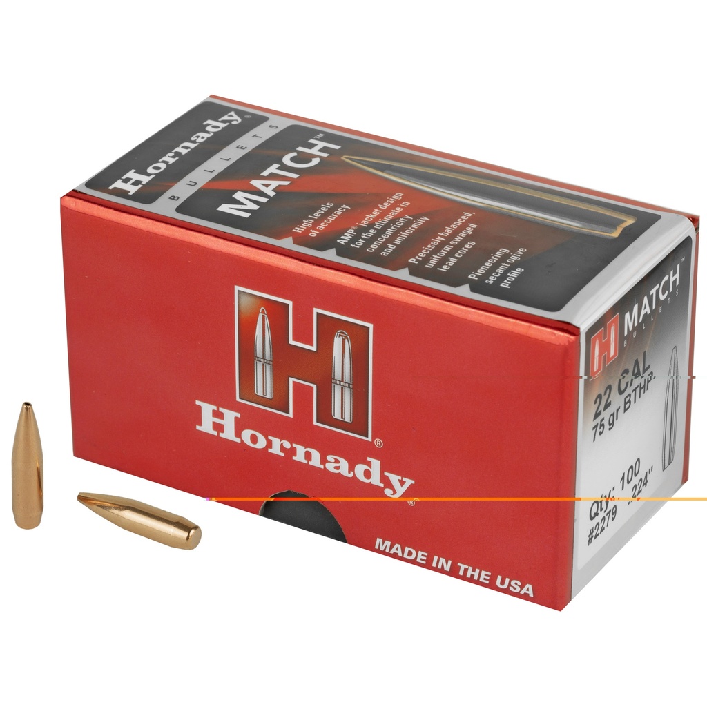 HORNADY 2279 MATCH 22 CAL .224 75 GRAIN HPBT-MATCH 100 CNT