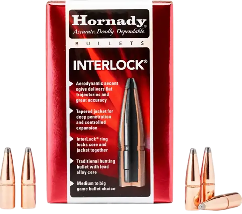 HORNADY 3033 INTERLOCK 30 CAL .308 150 GRAIN BOAT TAIL SOFT POINT 100 CNT
