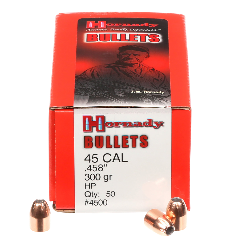 HORNADY 4500 INTERLOCK 45 CAL .458 300 GRAIN HOLLOW POINT 50 CNT