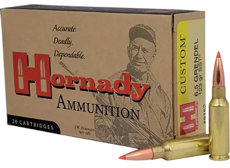 HORNADY 8152 CUSTOM 6.5 GRENDEL 123 GRAIN SST 20 RNDS