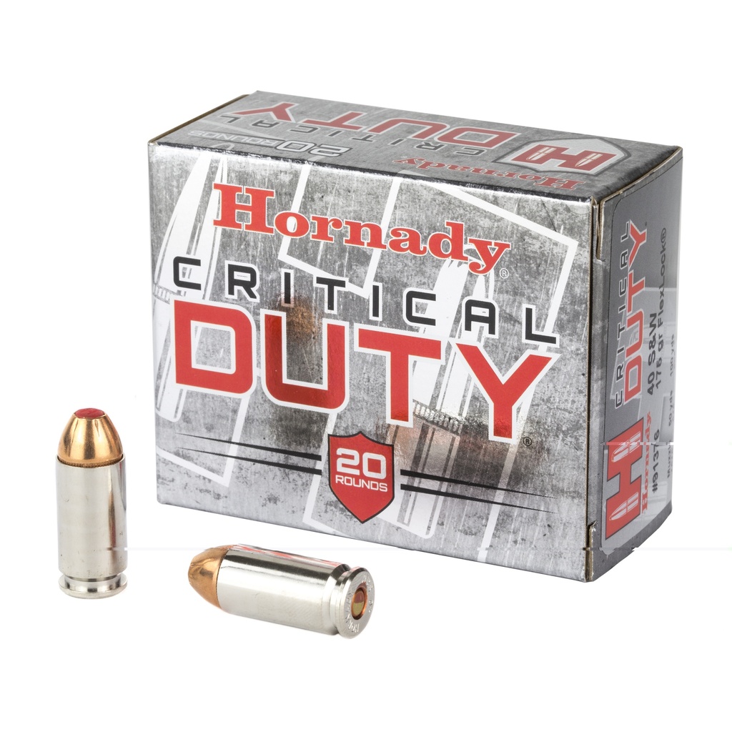 HORNADY 91376 CRITICAL DUTY 40 S&W 175 GRAIN FLEXLOCK 20 RNDS