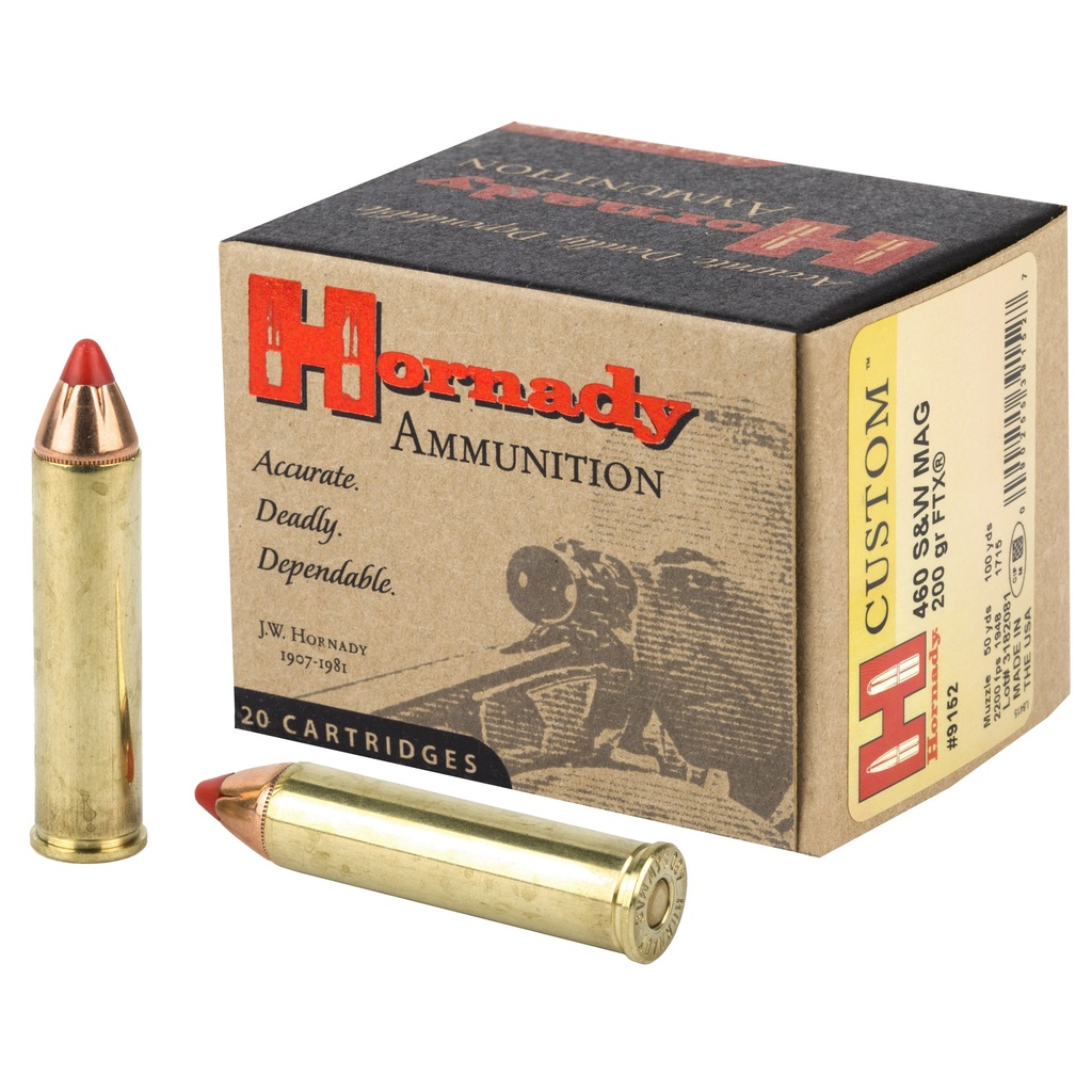 HORNADY 9152 CUSTOM 460 S&W MAG 200 GRAIN FLEX TIP EXPANDING 20 RNDS