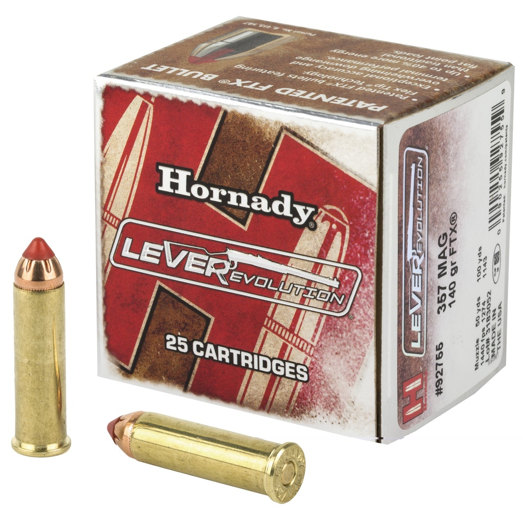 HORNADY 92755 LEVEREVOLUTION 357 MAGNUM 140 GRAIN FLEX TIP 25 RNDS