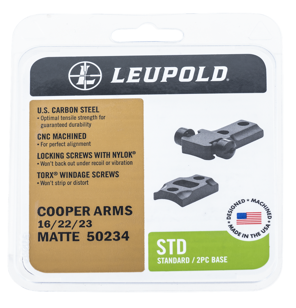 LEUPOLD STANDARD BASE, LEU 50234  STD COOPER 22/16/23 2-PC   MT