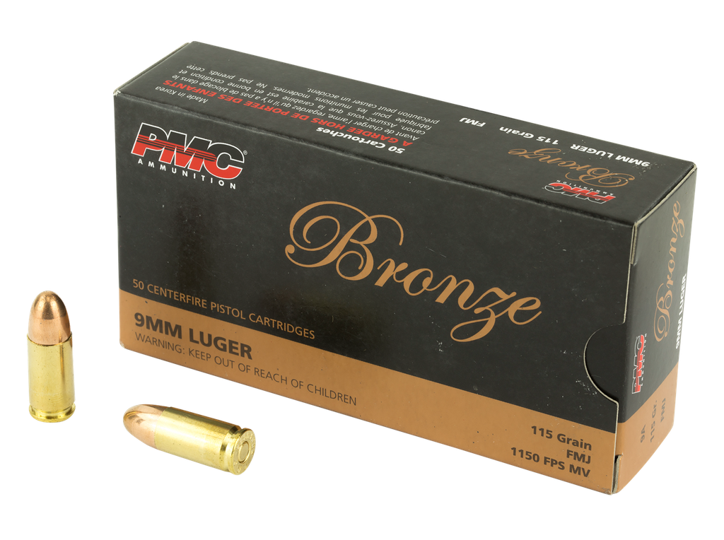 PMC 9A BRONZE 9MM 115 GRAIN FMJ 50 ROUNDS