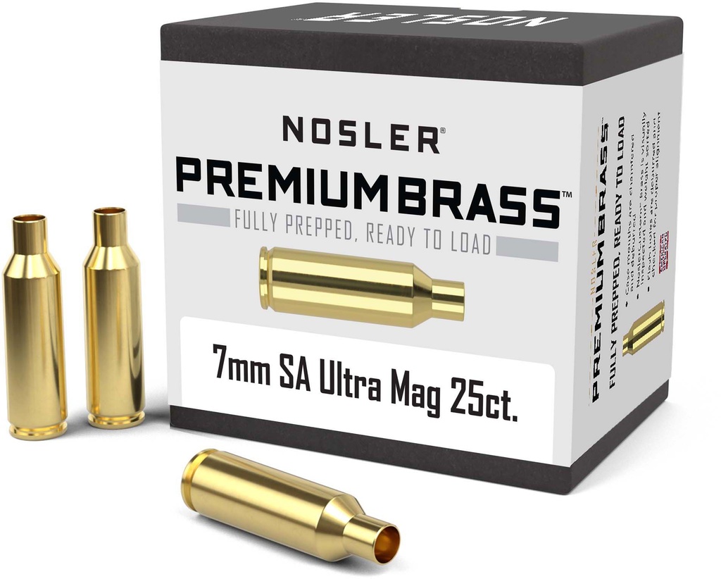NOSLER 10184 7MM SHORT ACTION ULTRA MAG UNPRIMED CASES 25 RNDS