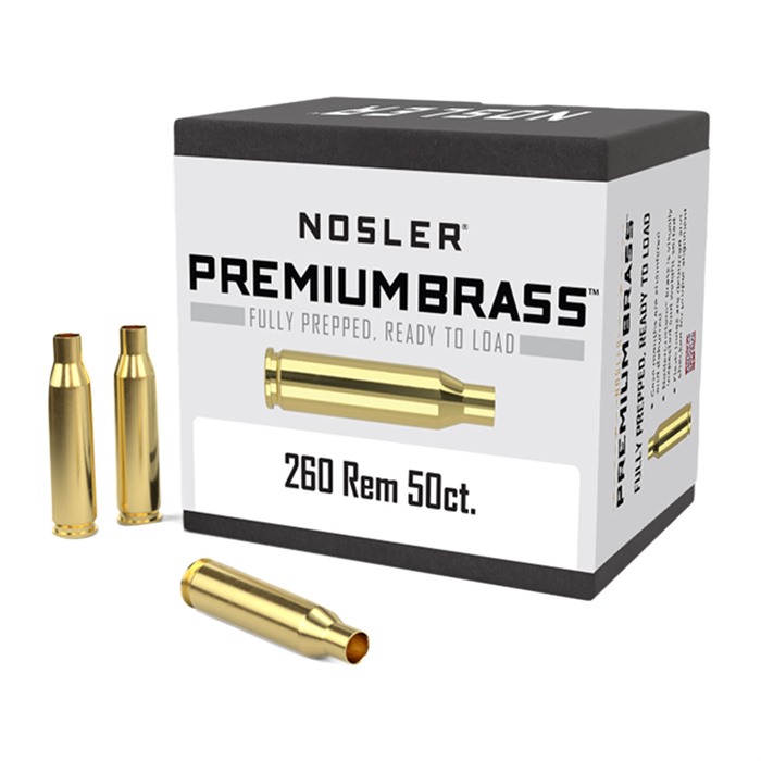 NOSLER 11354 CUSTOM 260 REMINGTON PREMIUM BRASS BOX 50 RNDS