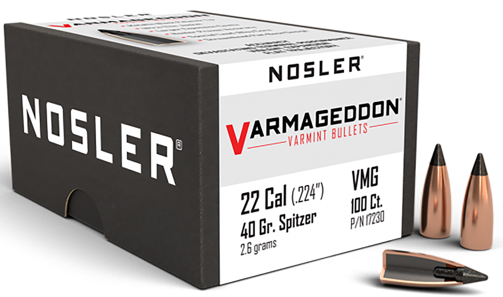 NOSLER VARMAGEDDON 22 CAL 40 FB TIPPED BULLETS 100 CNT