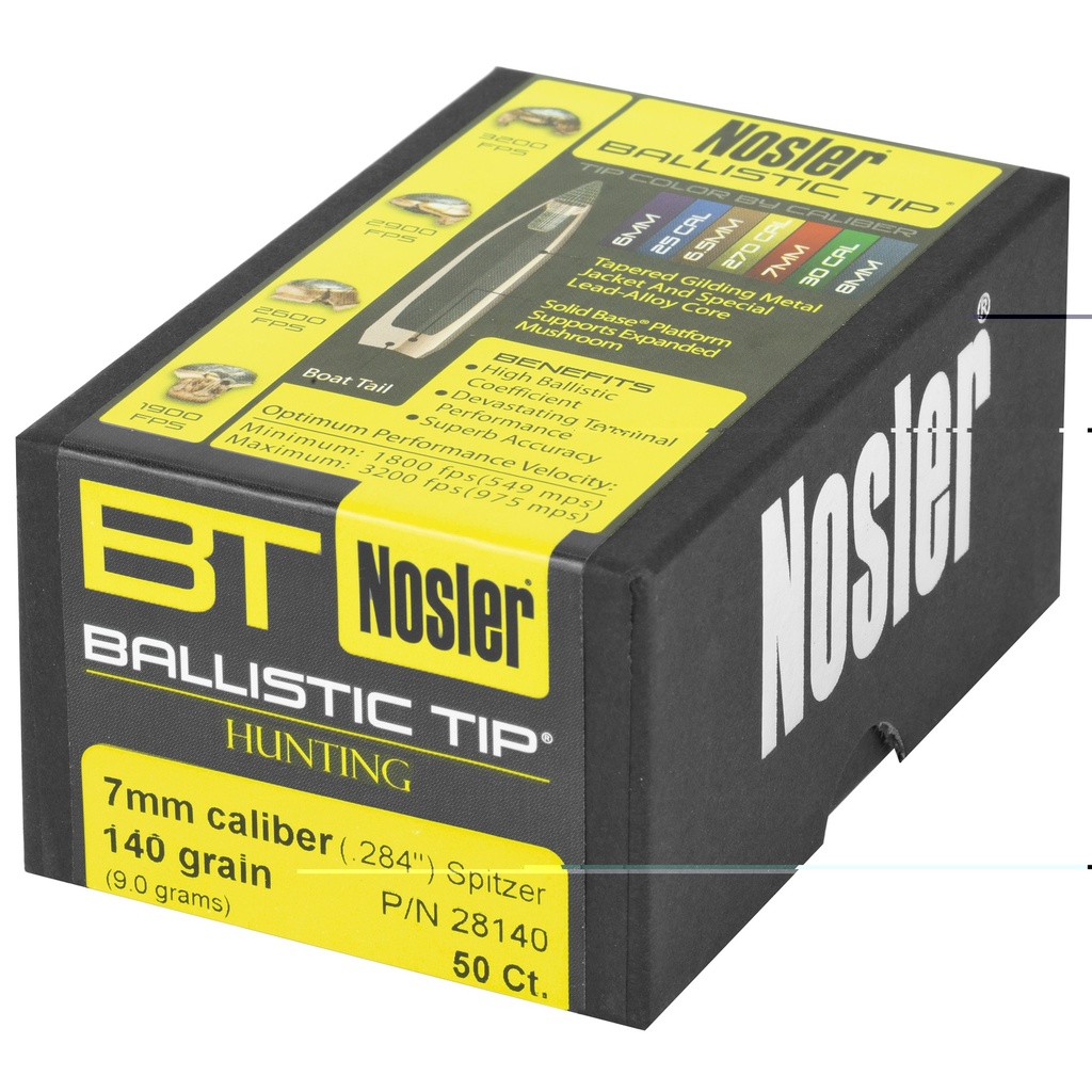 NOSLER 24095 BALLISTIC TIP 6MM 95 GRAIN SPITZER 50 CNT