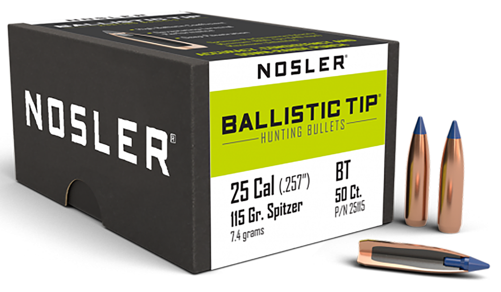 NOSLER BALLISTIC TIP, NOS 25115 BLSTC HNT   25 115 SPTZR  50