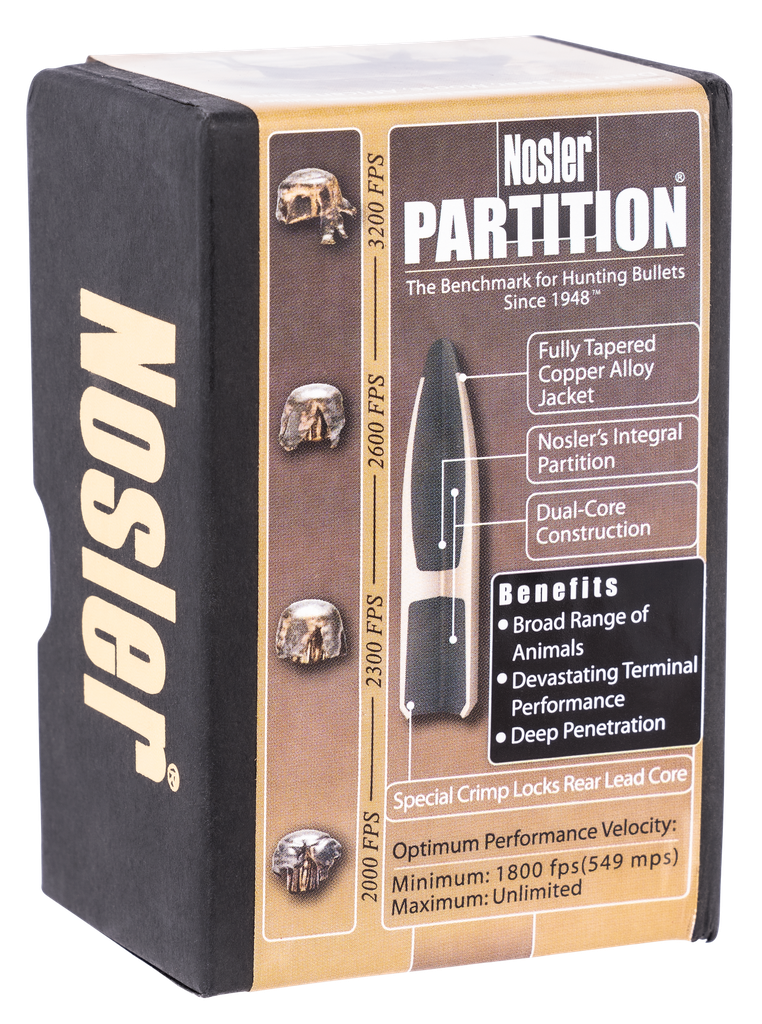 NOSLER 35642 PARTITION 6MM 100 GRAIN SPITZER 50 CNT