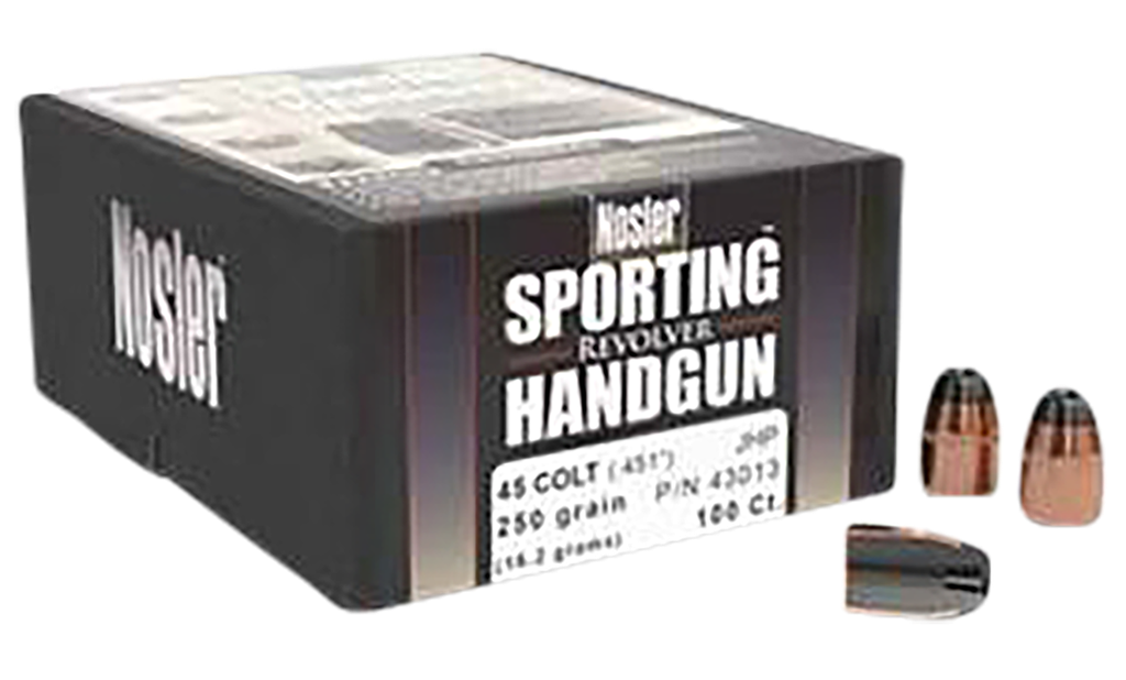 NOSLER 43013 SPORTING HANDGUN 45 COLT 250 GRAIN JHP 100 CNT