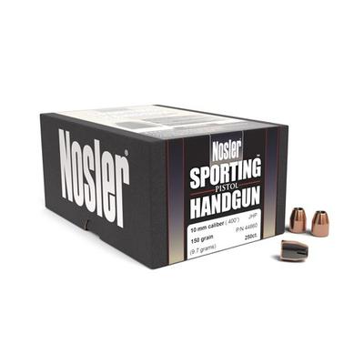 NOSLER 44860 SPORTING HANDGUN 10MM ASP 150 GRAIN JHP 250 CNT