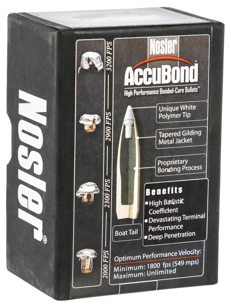 NOSLER 54851 ACCUBOND 338 CALIBER 300 GRAIN SPITZER POINT 50 CNT 