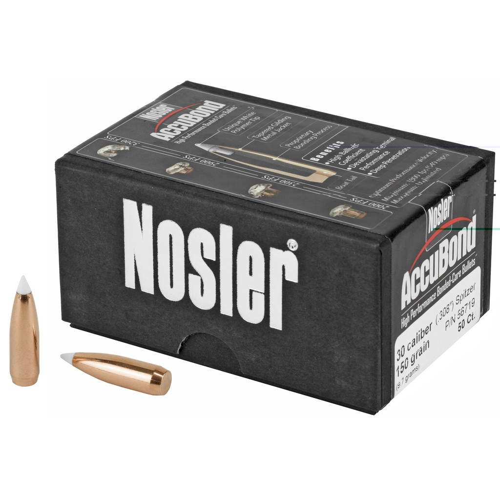 NOSLER 30 CAL 150GR ACCUBOND 50CT, 56719